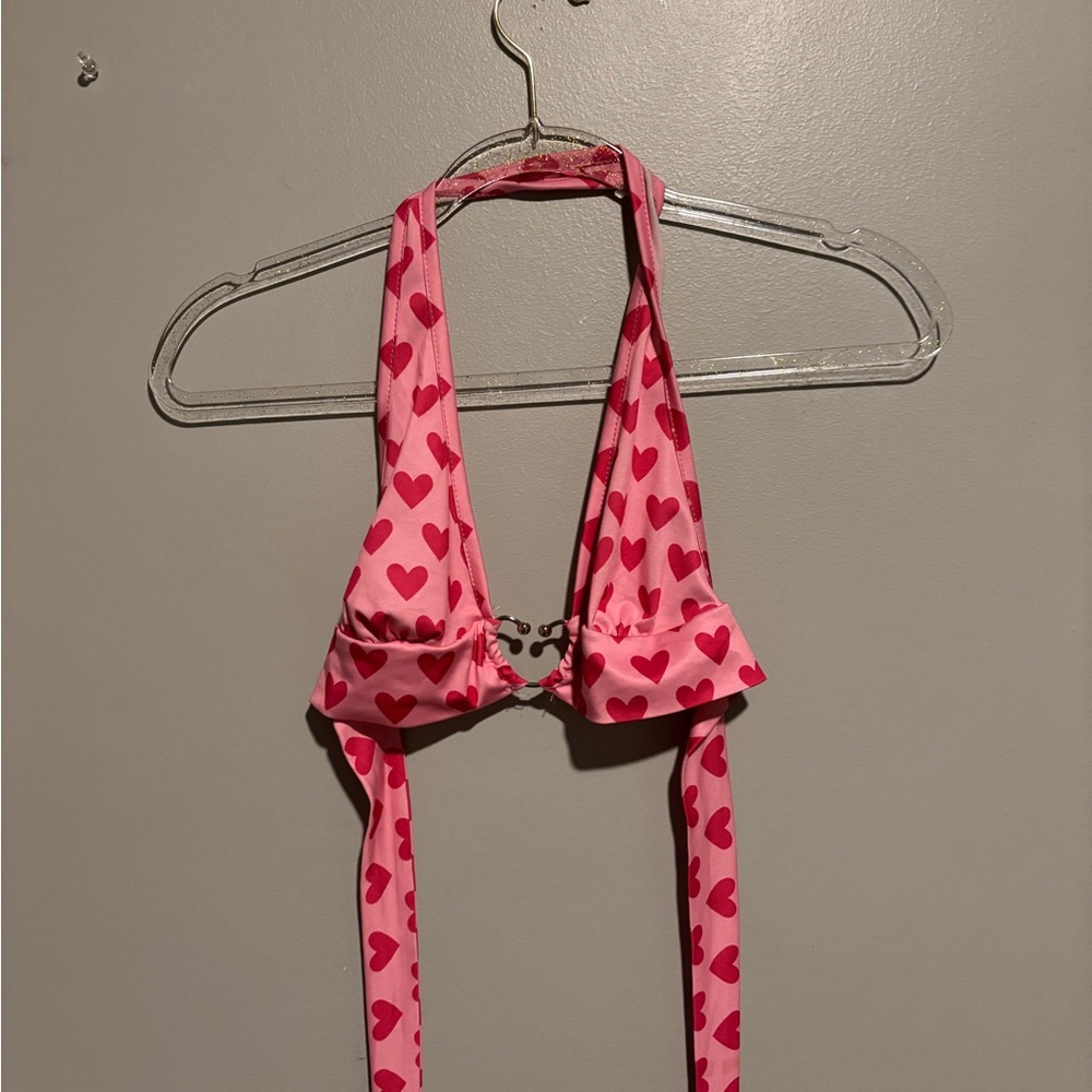 Charming Pink Heart Halter Top